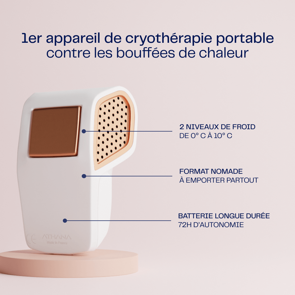 Schéma de l'appareil Héra : deux niveaux de froid de 0 à 10 degrés, format nomade et batterie de 72 heures d'autonomie